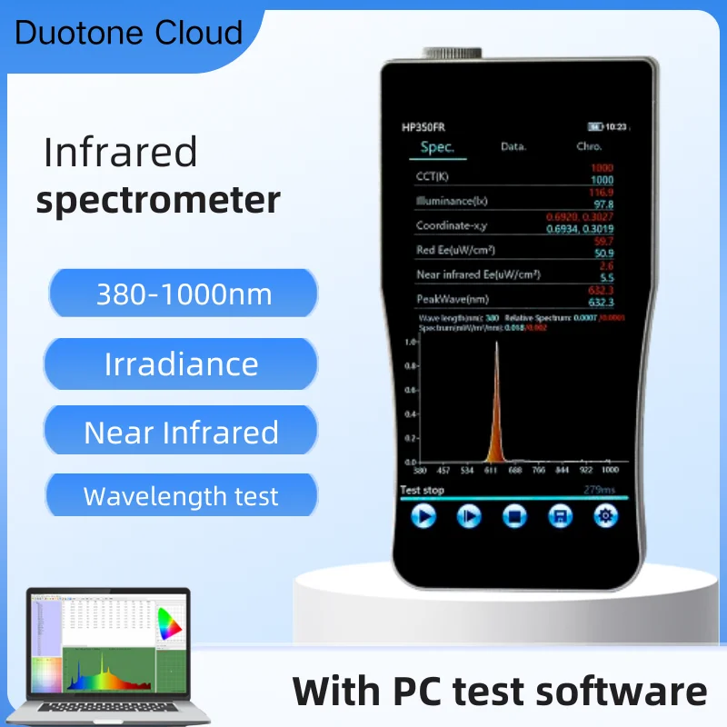

Digital 380-1000nm IR Spectral Irradiance Meter for UV-VIS-NIR Light