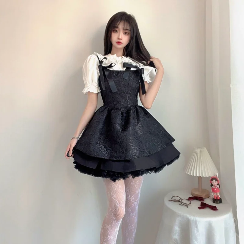 2022 New Removable Flare Sleeves Shirts White Ruffle Women Gothic Fairy Aesthetic Doll Collar Tops Y2K Harajuku Lolita Blouses