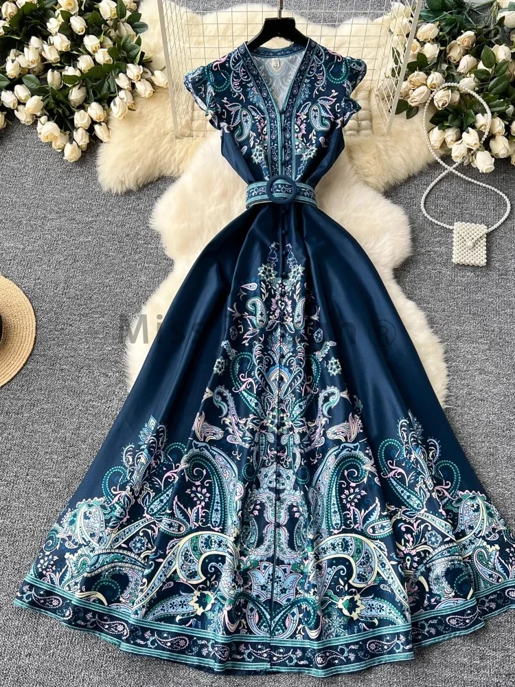 fitted lace wedding dress Blue Retro 50s Tea Length Prom Dress Formal Dress CC3005 Size 12 / Other