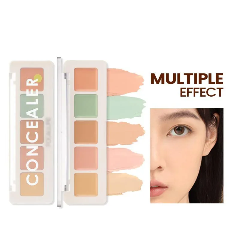 Youliyoula 5色コンシーラー ニキビ跡、シミ、クマをカバー、保湿、メイク直し、コンシーラープレート