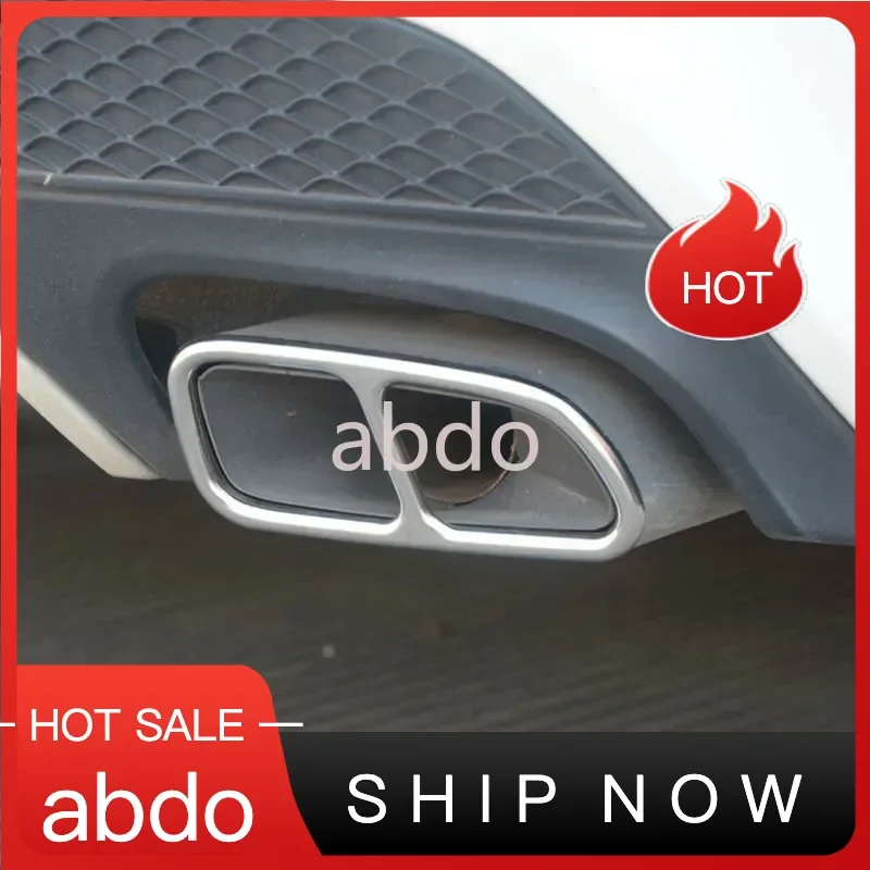 abdo For Mercedes Benz CLA C117 2013-2016 Stainless Steel Car Tail Throat Decor Frame Exhaust Pipe Trim Covers Car Accessories