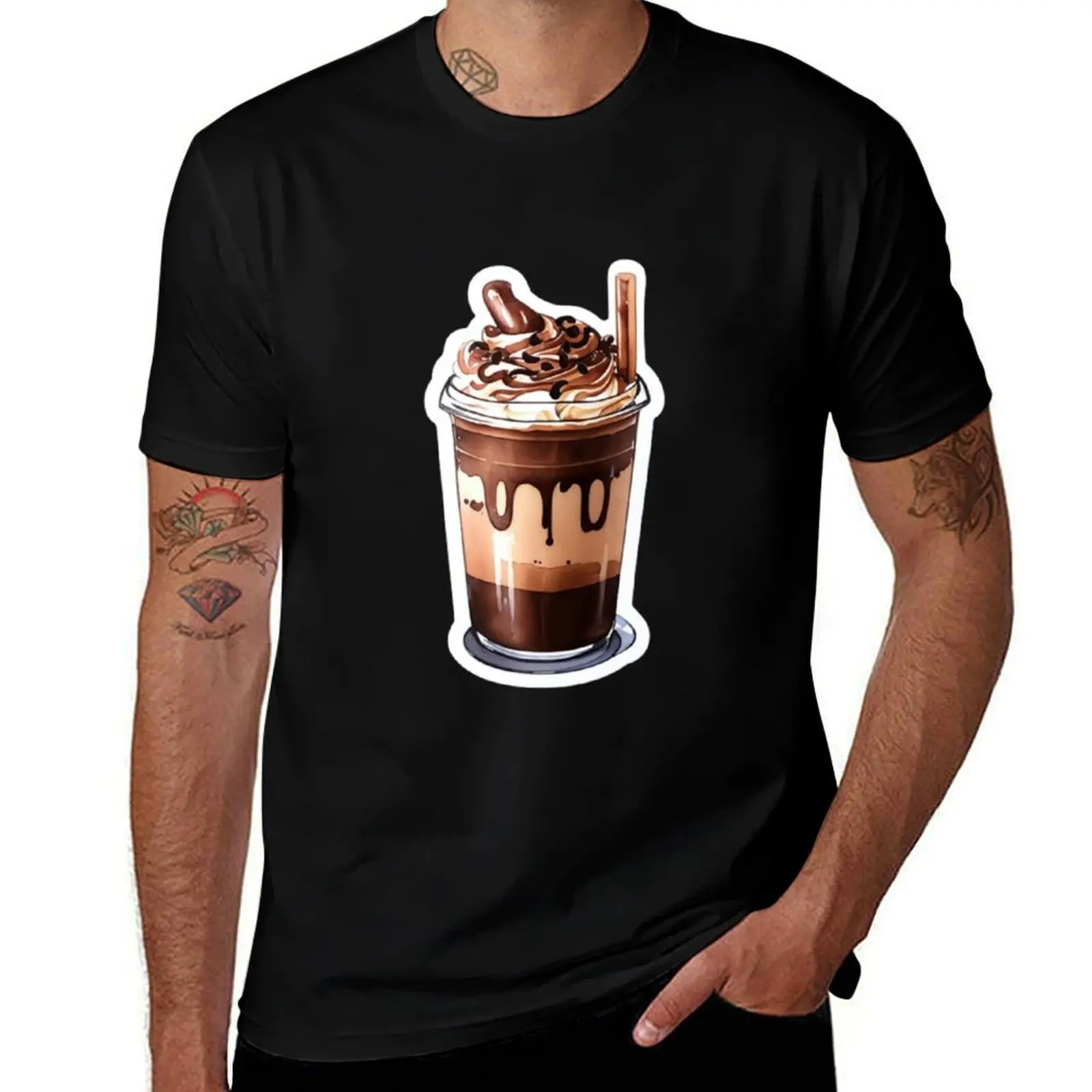 KAWAII SUMMER CHOCOLATE FRAPPE DRINK T-Shirt kawaii clothes anime figures vintage blue archive t shirts for men graphic