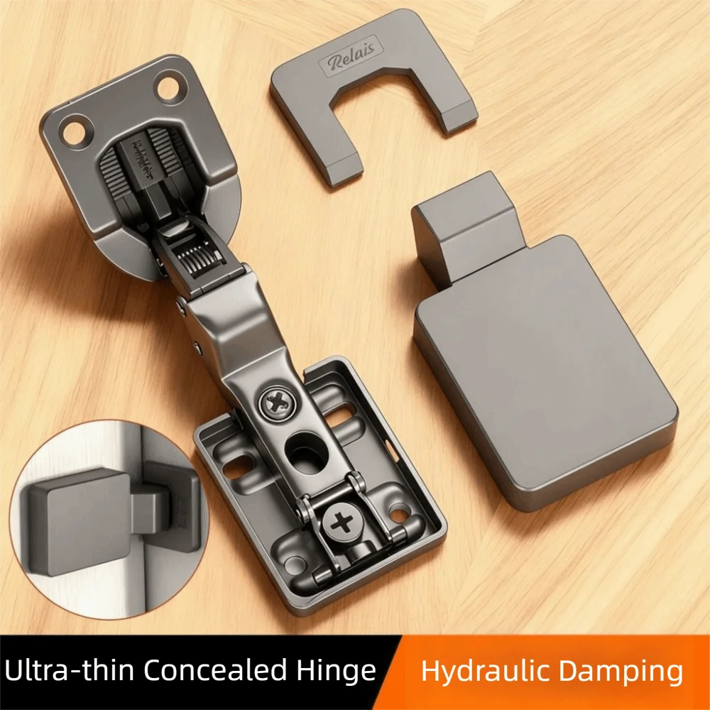 Flat Panel Concealed Hinge Straight Damper Hydraulic Damping Hydraulic Hinge Enduring Quality Adjustable Hinge Kitchen Cabinet