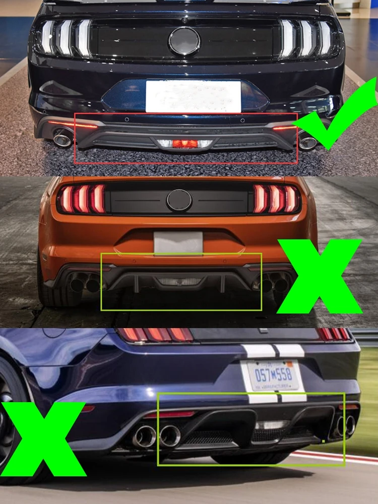 Labbro paraurti diffusore posteriore per Ford Mustang 2018 2019 2020 2021 nero inferiore Canard pinna piastra di protezione Spoiler Trim Splitter