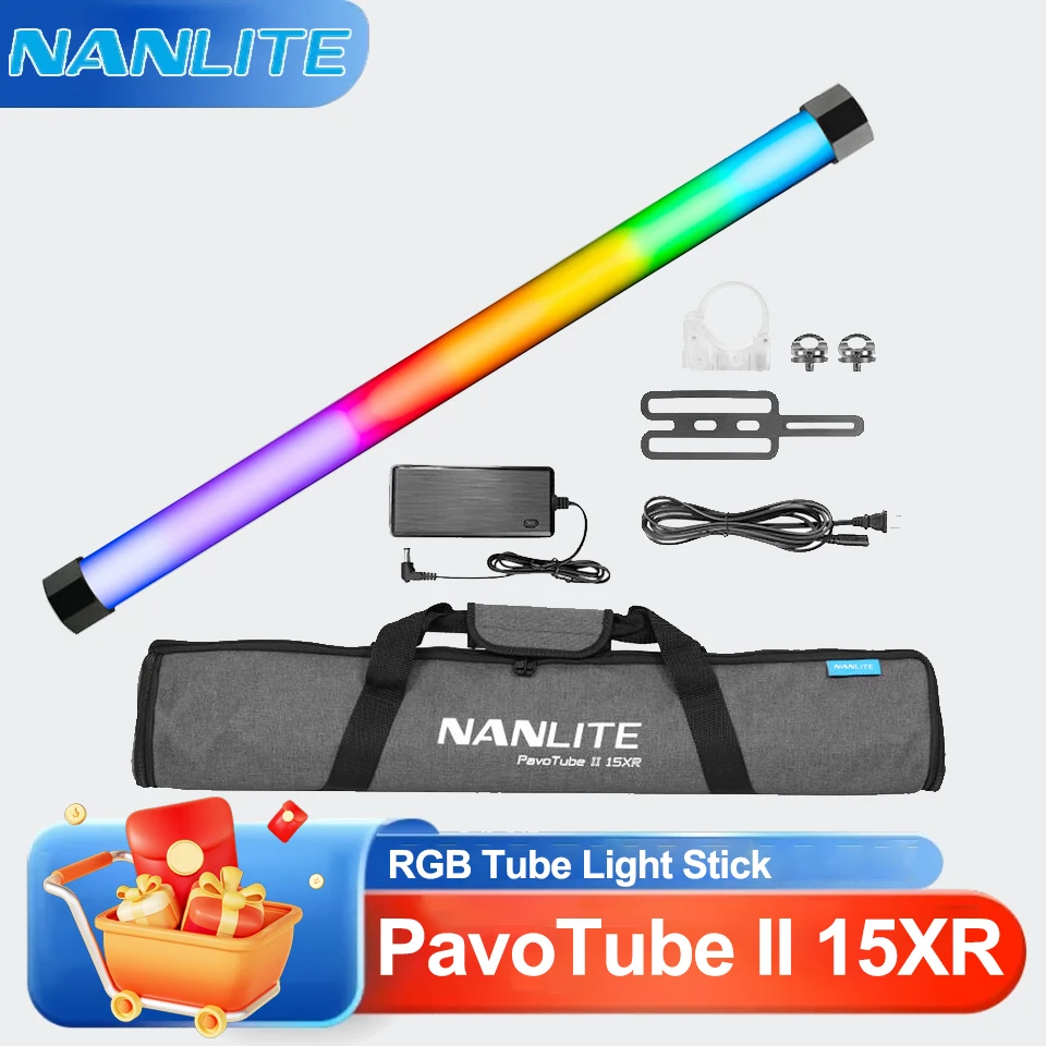 

Светодиодная трубка Nanlite PavoTube II 15XR Pixel RGB для видеосъемки, световая палка CRMX для студийной подсветки