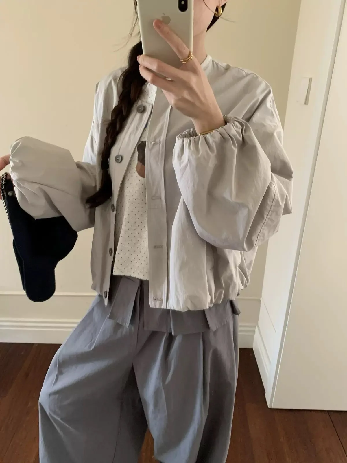 

Женская универсальная повседневная куртка Lilian Miluroom F2635 с круглым вырезом, свободного кроя, с длинными рукавами, для ранней весны