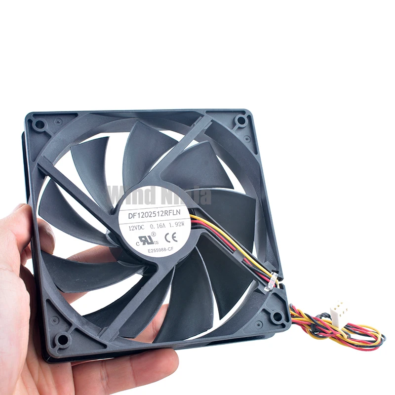 Kipas Pendingin Tenang 12cm X 120mm X 25mm DC12V 0,16A 1,92W 900rpm untuk Catu Daya CPU Sasis - DF1202512RFLN
