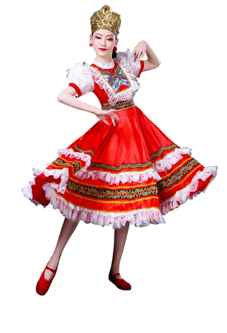 Costume da danza popolare russa Abito da corte europea Principessa cameriera Apertura Danza Grande gonna altalena