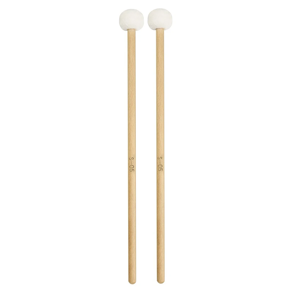 1 Pair Felt Mallets Drumsticks Drum Sticks with Wood Handle for Percussion Instrument Accessories