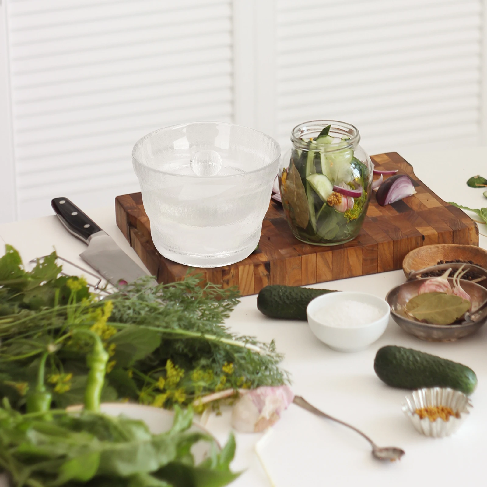 

Household Pickles Jar Japanese Style Glass Kimchi Jar Airtight Sealed Pickling Container Kitchen Food Storage Glass Can