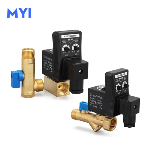 Válvula de drenaje electrónica AC220V, compresor de aire temporizado, tanque de Gas, válvula de drenaje duradera automática de 2 vías, 1/2 "", 1 Uds.