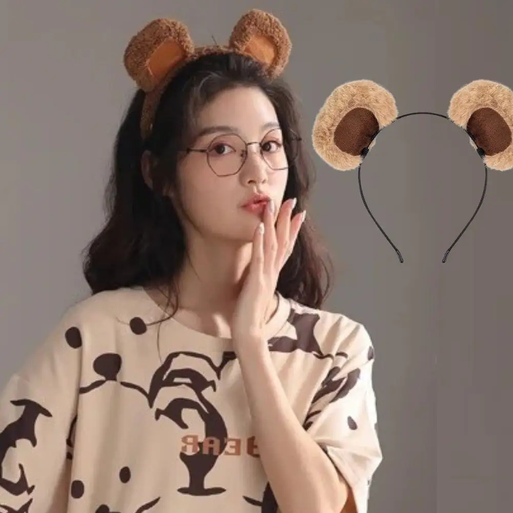 

Костюм для косплея, головной убор с коричневыми медвежьими ушками, плюшевые уши животных, обруч для волос без скольжения, уши Лолиты, зверя, вечерние головные уборы, аксессуары для волос