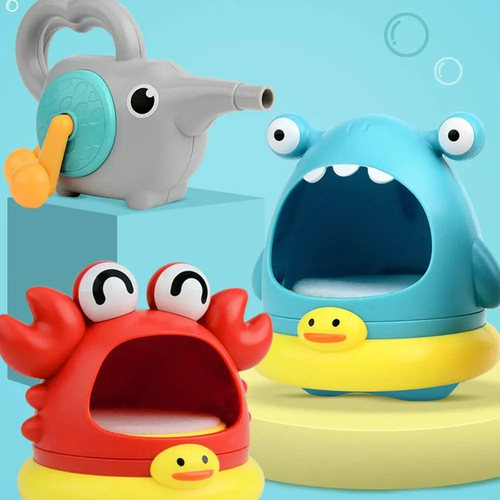 Foam Maker Interactive Bubble Blowing Machine Cartoon Crab Children Soap Machine Plastic Shark Soap Bubble Machine Swimming Pool