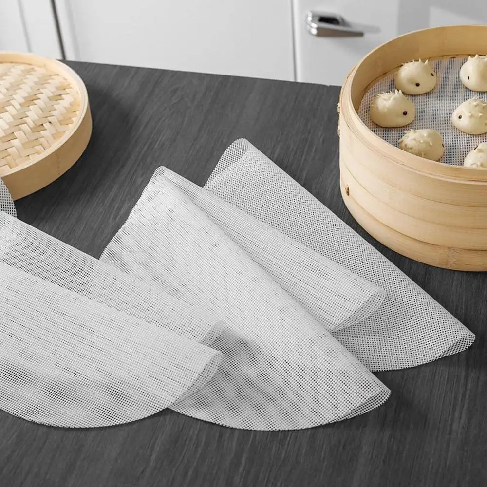 24/26/28cm Round Non Stick Silicone Steamer Pad Reusable Dim Sum Paper Restaurant Steamers Net Liner Kitchen Cooking Tool