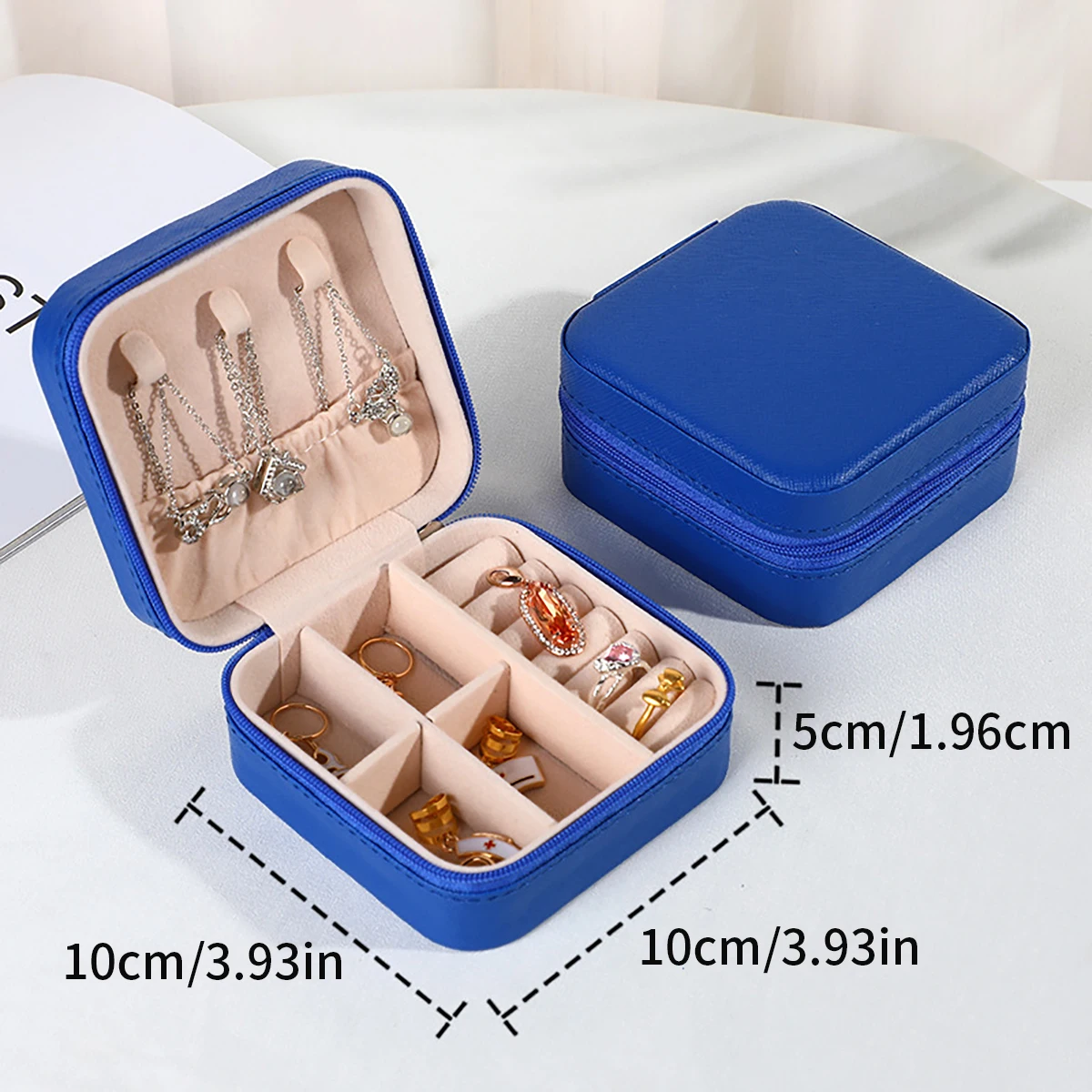 PU Leather Jewelry Mini Storage Box Travel Home Bracelet Earrings Storage Display Case For Women Ring Jewelry Portable Organizer