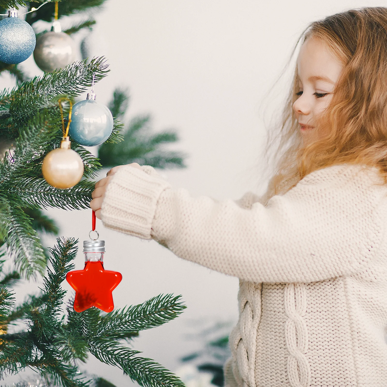 

20pcs Plastic Fillable Ornament 50Ml For Diy Craft Christmas Decor Hanging Baubles Micro Landscape Sand Art Reusable