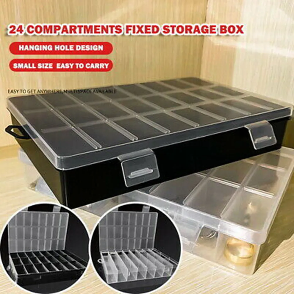 Jewelry Beads Pills Nail Art Storage Box Hard Plastic Adjustable Compartment Slot Plastic Craft Jewelry Tool Box Organizer