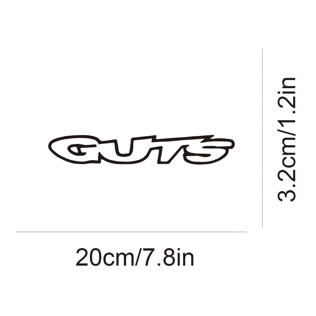 1PC "GUTS" Text Stickers, Waterproof Vinyl Decals for Vehicles image 6