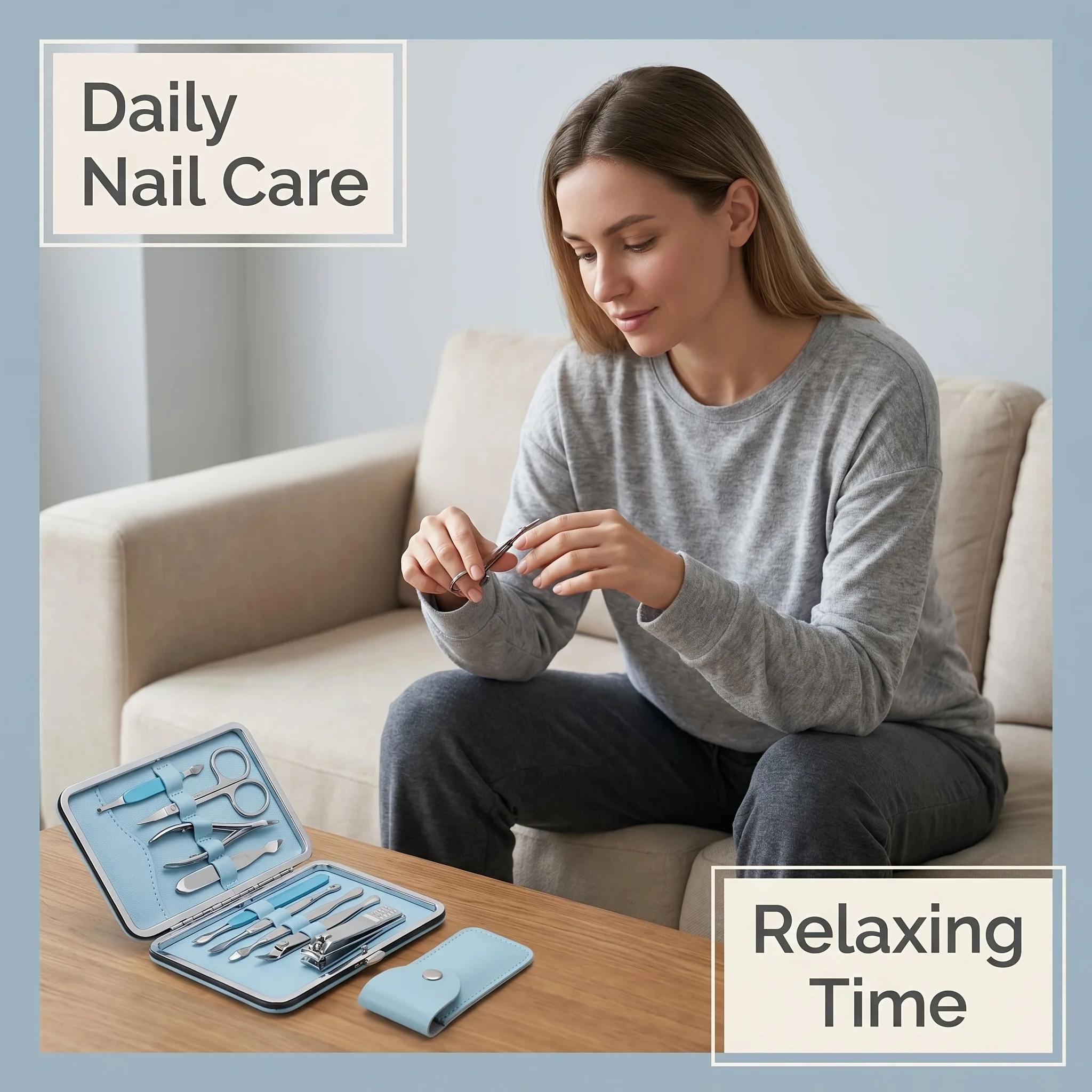 6pcs Professional Nail Care & Grooming Set Suitable for Home & Travel - Complete Portable Nail Kit with Clippers, Cuticle Tools