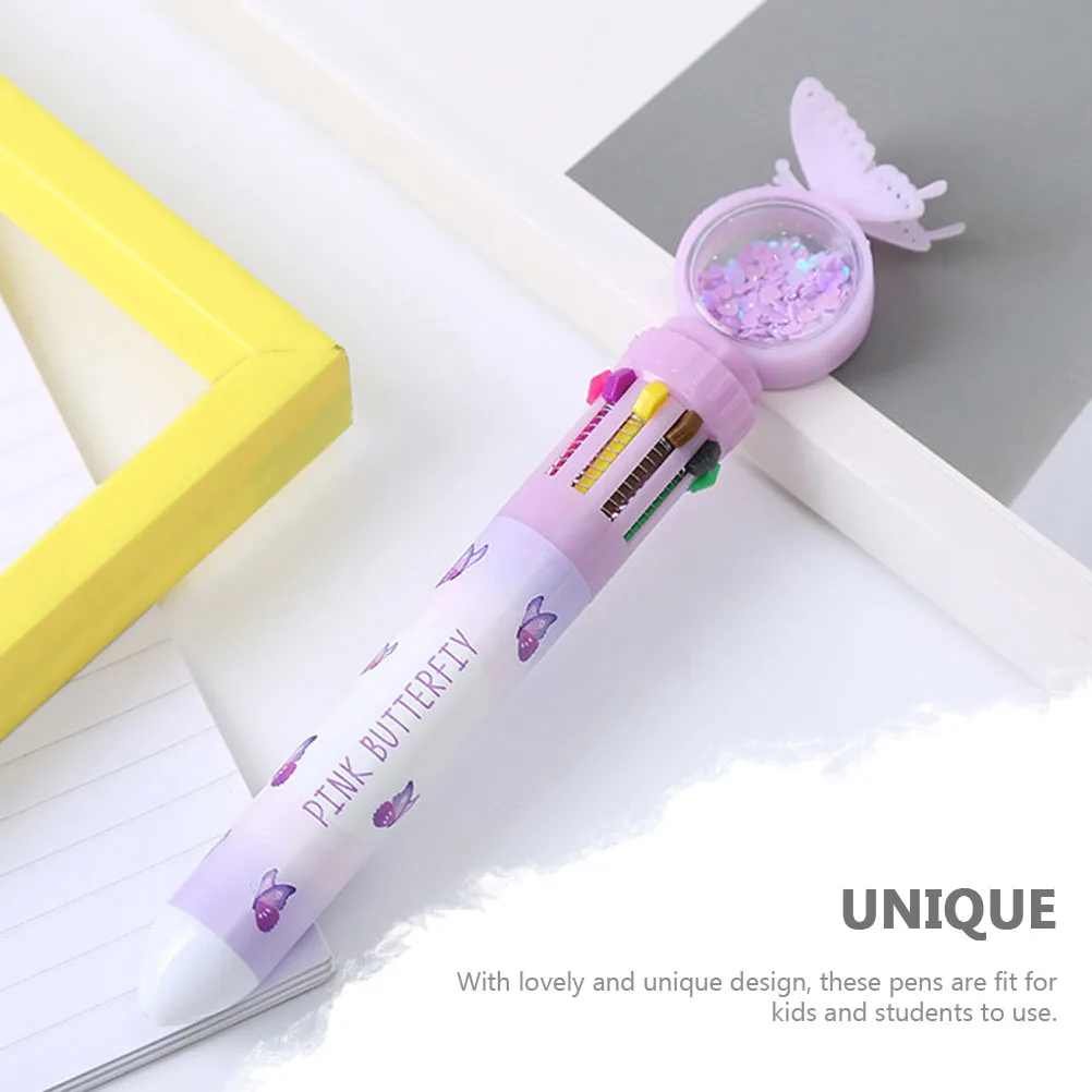 

4 Pcs Sequin Ballpoint Pen Multi Colorful Retractable Pens Colored Fine Tip Child