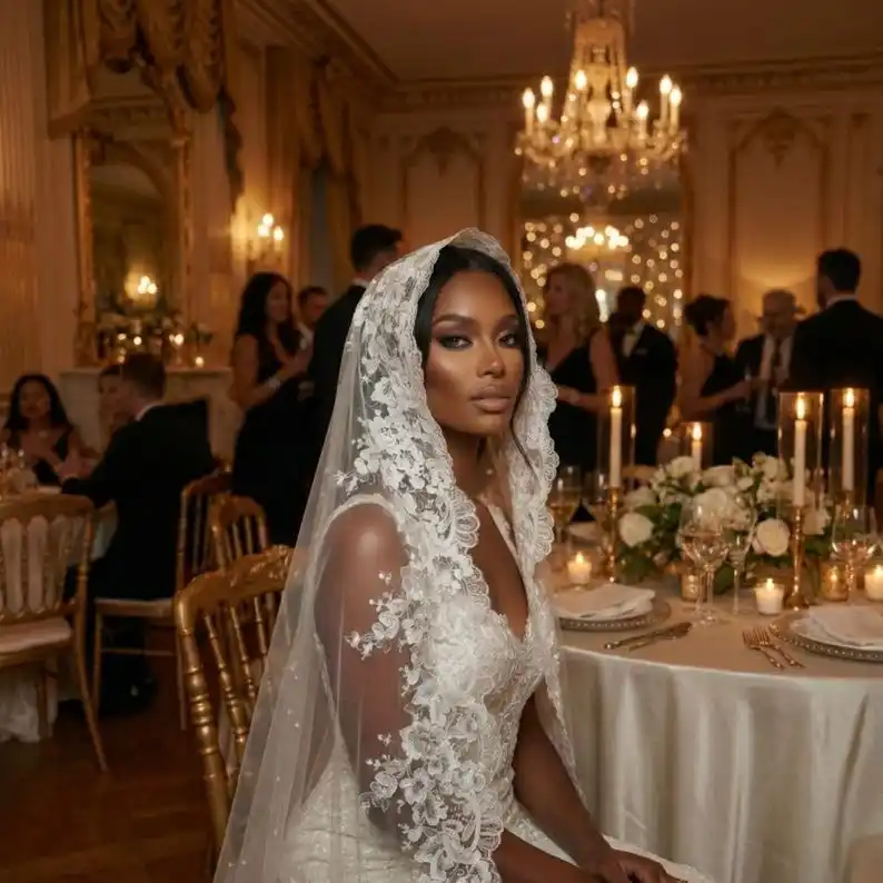 Romantic Bridal Veil, Personalized Wedding Veil, Cathedral Lace Veil,Custom Bride Accessory
