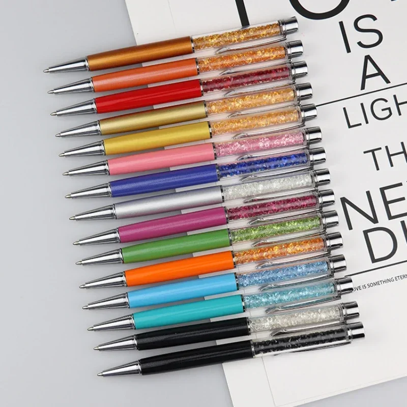 100PCS  Creative metal touch screen crystal pen, touch rotary , water drill , capacitor ball  smooth writing