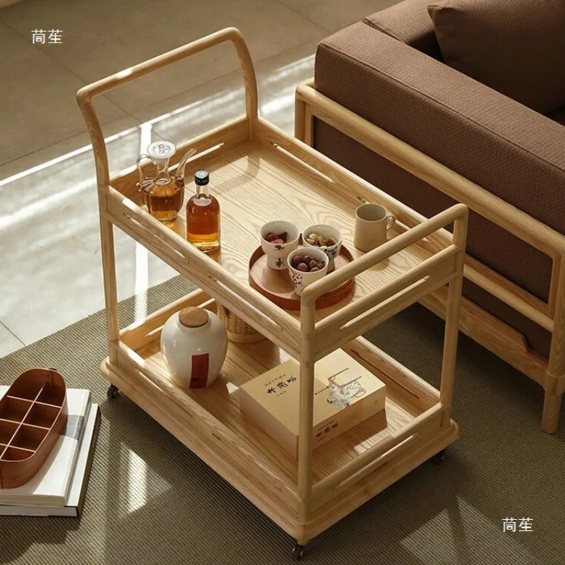 

Небольшой журнальный столик с каркасом из массива дерева, чайный шкаф, диван-тележка, передвижной сервант (с колесами)