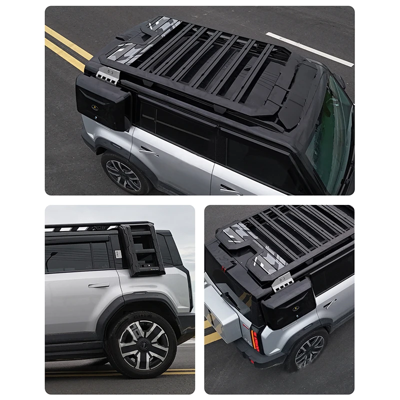 Auto Exterior Modification Parts Aluminum Roof Platform Assembly with Side Storage and Side Climb Ladder Chery ICAR 03