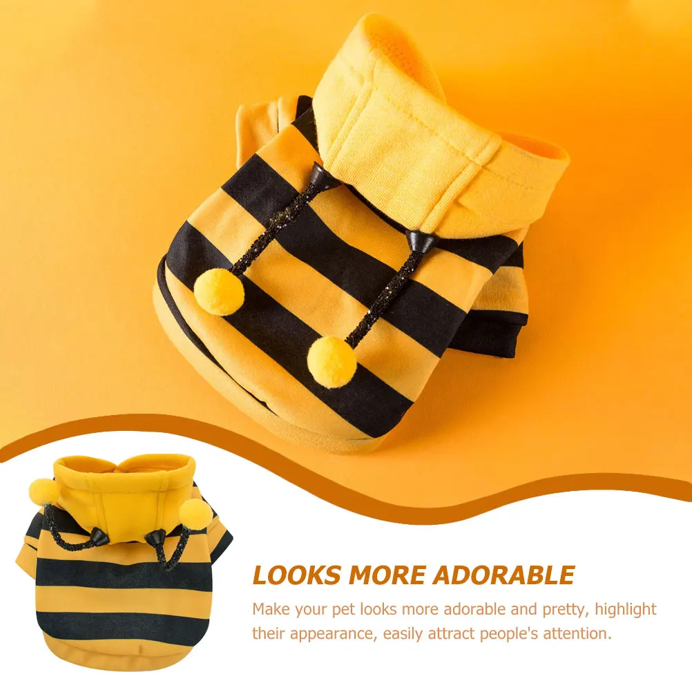 

Fleece Fabric Dog Clothes Pet Cosplay Clothing Warm Hoodie Outfit Cat Garment Supplies Adorable Bee Suit Easy Wear