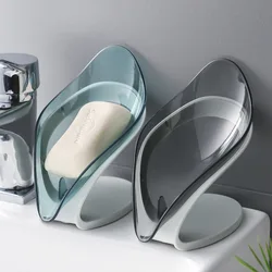 Soporte de jabón para baño, jabonera con forma de hoja, esponja de cocina, caja de almacenamiento antideslizante, caja de jabón de drenaje, contenedor, accesorios de baño