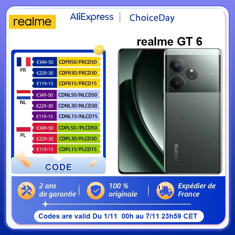 Global Version realme GT 6 GT6 5G Smartphone 6.78