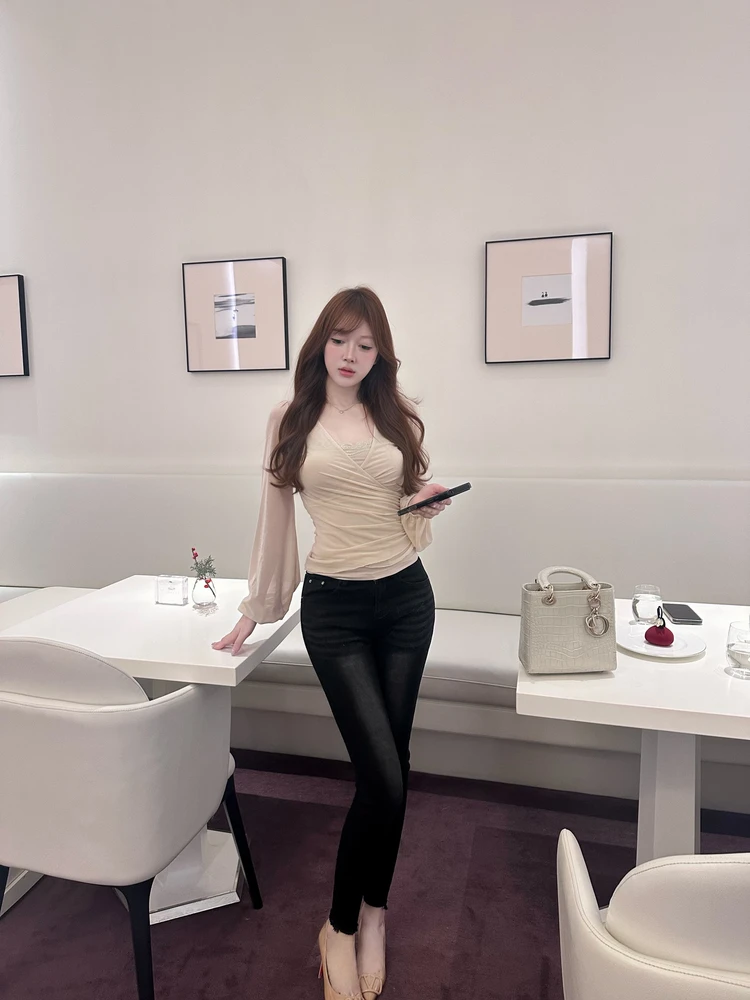 

M900 Women's Skinny High Waist Summer Thin Denim Jeans Bla Nine-Piece Retro ort plus Size Straight Leg Trousers