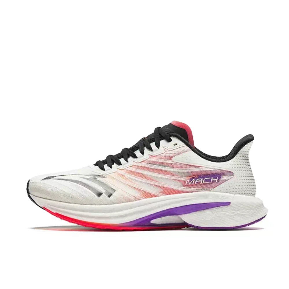 Anta MACH 4.0 Training Running Shoes for Men: Shock-Absorbing, Non-Slip, and Responsive, Low-Top, Black and White 112415583-5