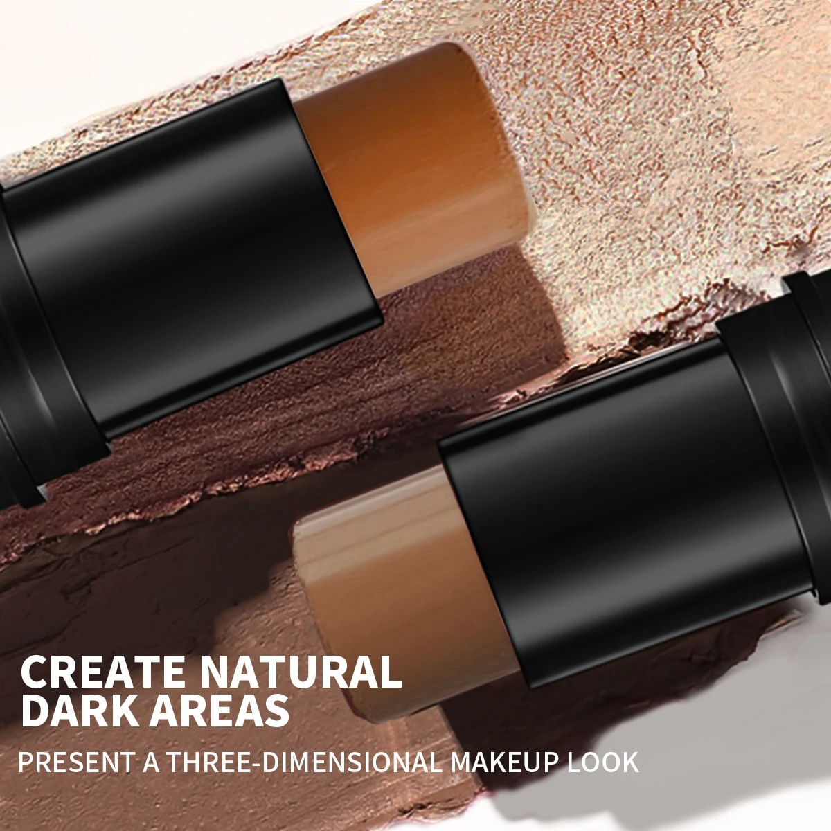 قلم مكياج كونتور برونزي بني للوجه، قلم مكياج كريم أساس يدوم طويلاً، ظلال كونتور ناعمة، أحمر الخدود، مستحضرات تجميل خافي عيوب البشرة