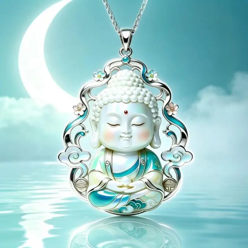 Ethnic Enamel Pendant Necklace Statue Vintage Charm Jewelry For Men Women Daily Wear Gifting Collection Outfit Festival Gift