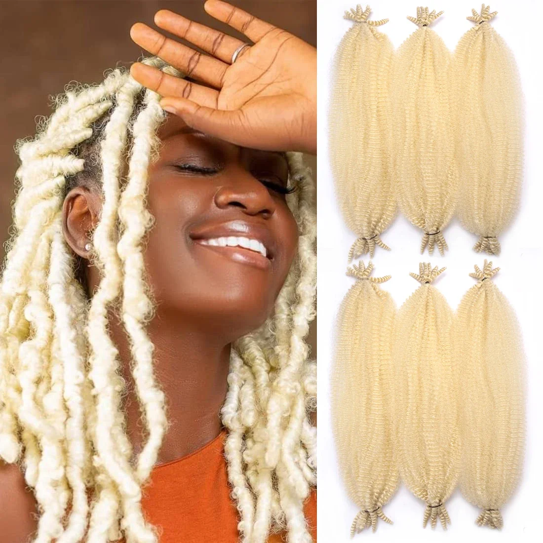 Afro Twist Hair 18Inch Soft Springy Afro Twist Hair Pre Fluffed Spring Twist Hair Marley Twist Braiding Hair for Women