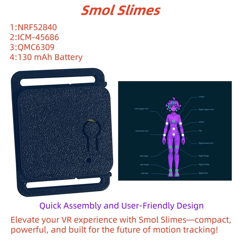 FORW-IMU+ Magnetometer Integration Smol Slimes Tracker ICM-45686 QMC6309 For Slimevr For Tracking Support In Virtual Reality Sys