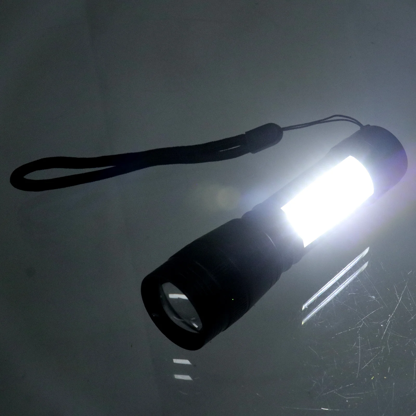 

3Set Zoom Flashlight Rechargeable LED Torch Strong Bright Light with USB Cable Multiple Modes Telescopic for Camping Hiking