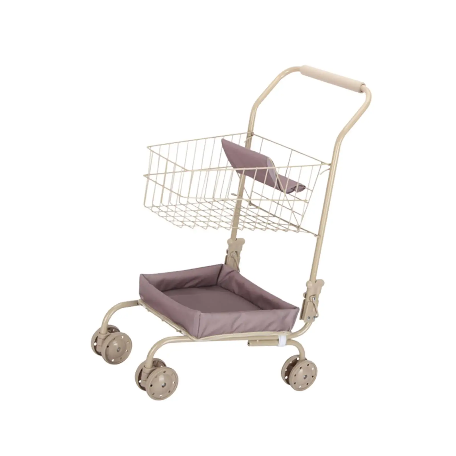 

Kids Metal Shopping Cart Pretend Play Educational Toy Miniature Handcart for Learning Games Boys Girls Ages