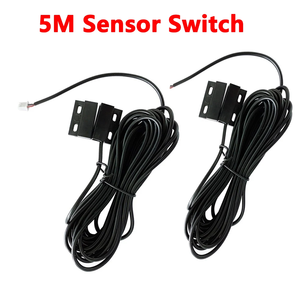 5M Wired Door Sensor Magnetic Switch Normally Closed Waterproof Magnetic Switch for Garage/Iron/Roller Shutter Door Controller