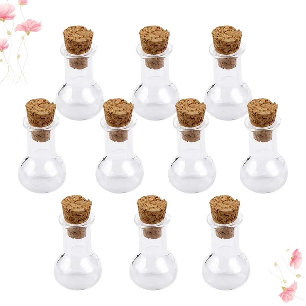 

20 Pcs Wishing Bottle Jars for Decoration Bee Glass with Cork Small Bulb Shaped Drifting
