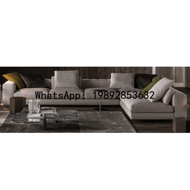 XL Minimalist Sofa for Living Room, Large Apartment, Three-Four Seater, Piano Key Large Corner Fabric Sofa
