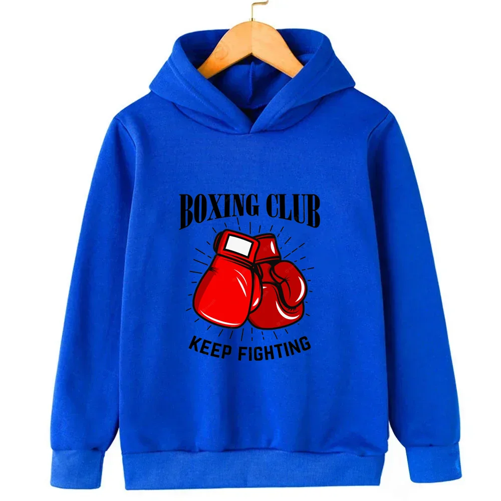 Boys Girls Hoodie Sweatshirt Autumn Winter Long sleeve Harajuku jumper Fashion printed boxing set casual hooded street top New