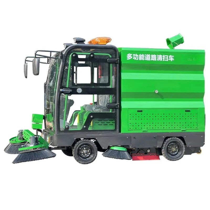 Customized ride‑on electric road sweeper self‑dumping hopper dust reduction cleaning truck for urban street scenic spot cleanup