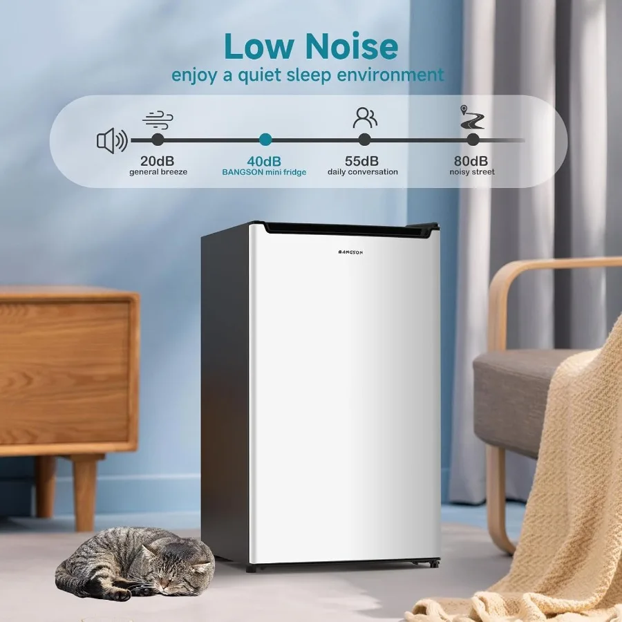 Compact Mini Freezer with Reversible Door and Adjustable Thermostat for Garage Dorm Office or Apartment Energy-Saving 2.1 Cu.Ft