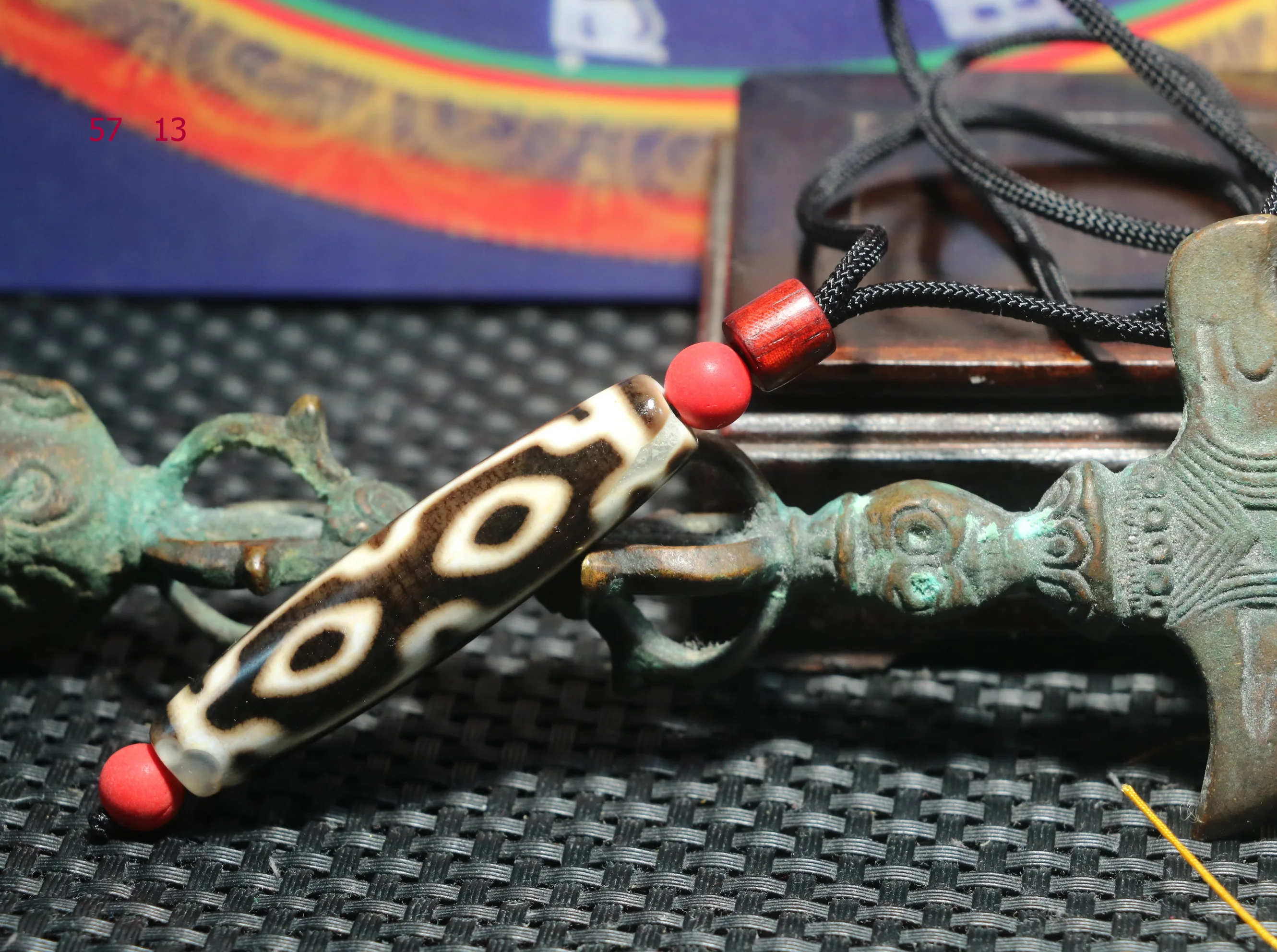 

GONGXIFACAI 1005009126722027 DAJIDALI Power Energy Tibetan Old Agate Emperor 4 Buddha Eyed dZi Bead Amulet Fit For Making