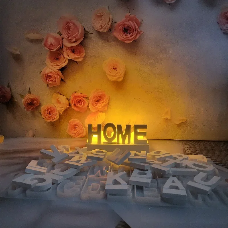 26 حرفًا من قوالب الجص للزينة على شكل حرف الأبجدية، قوالب السيليكون DIY