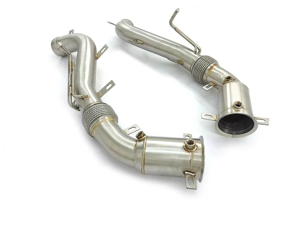 Performance Straight-Through Downpipe Fit For McLaren 570S 650S 540C MP4-12C 600Lt Brushed Exhaust Pipes Without Heat Shield