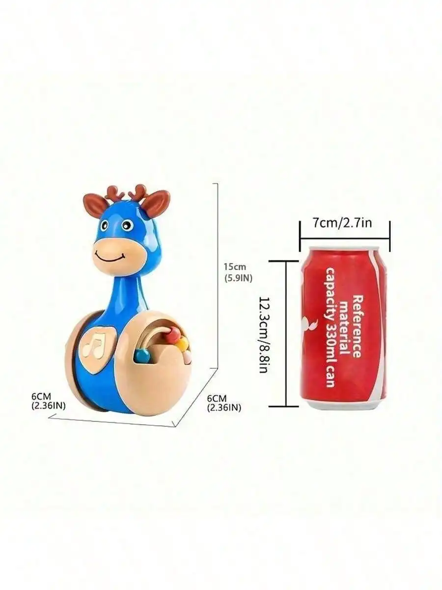 Safari Sensory Beat Drum - 5-in-1 Baby Music Toy with Chewable Silicone Edges & Animal Sound Buttons | Montessori Crawling Guide