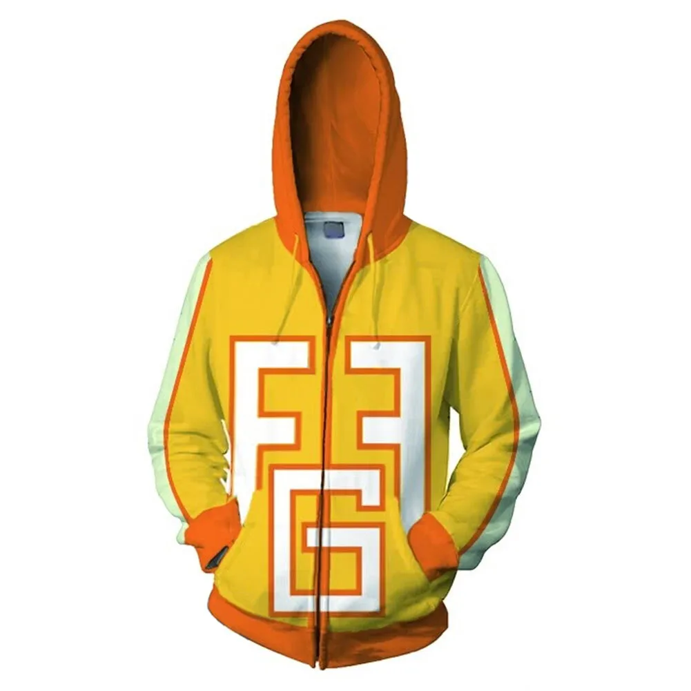 

Fulujiacos Fatgum Hoodie Cosplay Jacket Sweatshirt Yellow Pullover Coat